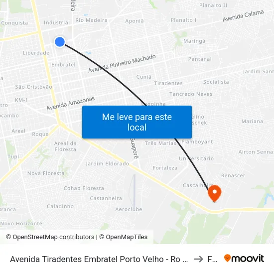 Avenida Tiradentes Embratel Porto Velho - Ro 78905-220 Brasil to Faro map