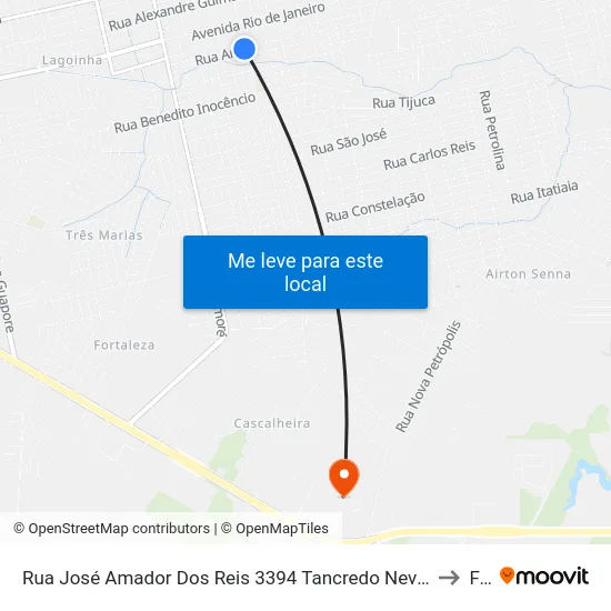 Rua José Amador Dos Reis 3394 Tancredo Neves Porto Velho - Ro 78910-491 Brasil to Faro map