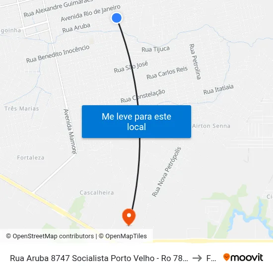 Rua Aruba 8747 Socialista Porto Velho - Ro 78910-521 Brasil to Faro map