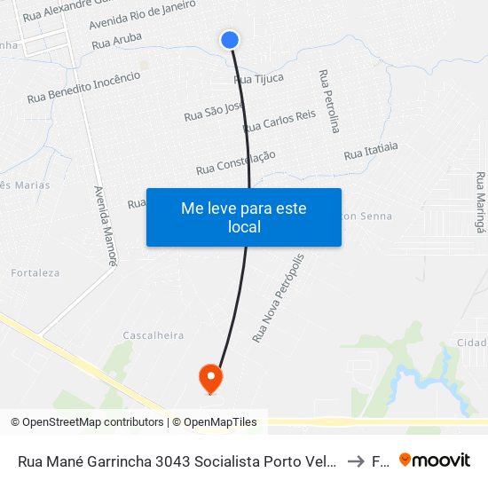 Rua Mané Garrincha 3043 Socialista Porto Velho - Ro 78910-057 Brasil to Faro map