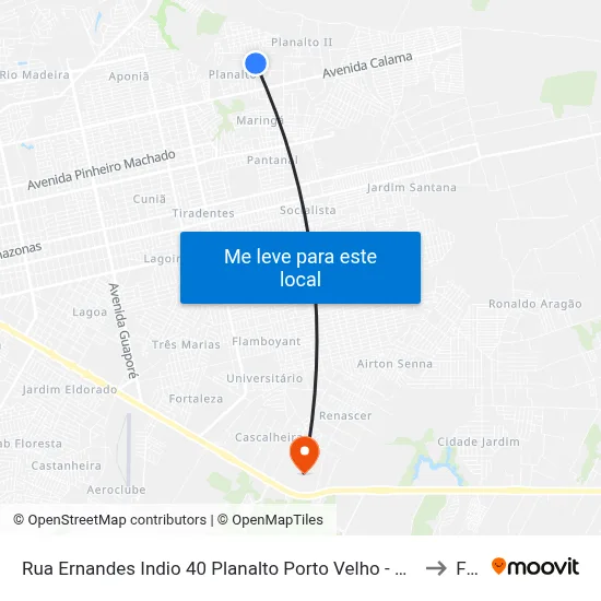 Rua Ernandes Indio 40 Planalto Porto Velho - Ro 78908-242 Brasil to Faro map