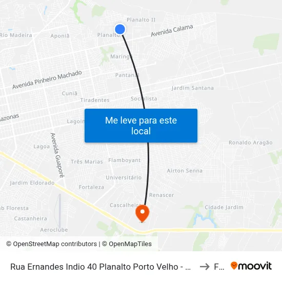Rua Ernandes Indio 40 Planalto Porto Velho - Ro 78908-242 Brasil to Faro map