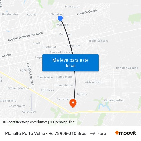 Planalto Porto Velho - Ro 78908-010 Brasil to Faro map