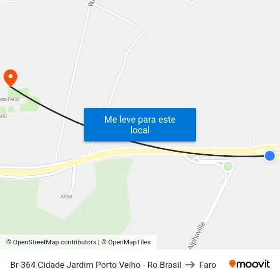 Br-364 Cidade Jardim Porto Velho - Ro Brasil to Faro map