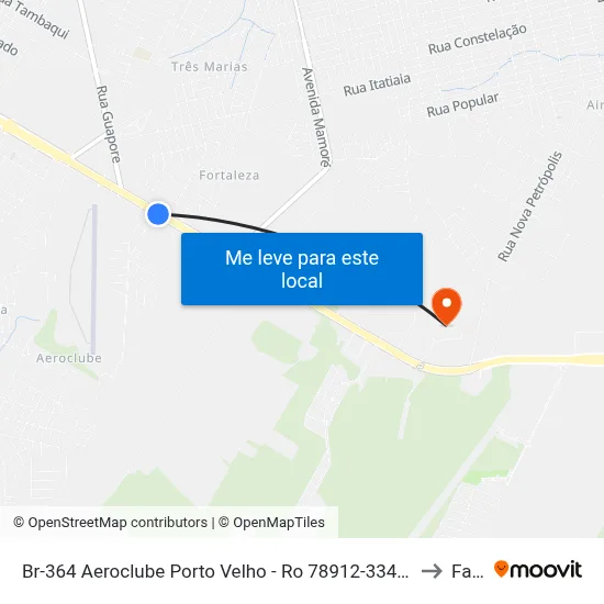 Br-364 Aeroclube Porto Velho - Ro 78912-334 Brasil to Faro map