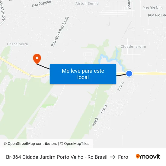 Br-364 Cidade Jardim Porto Velho - Ro Brasil to Faro map