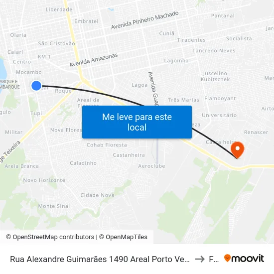 Rua Alexandre Guimarães 1490 Areal Porto Velho - Ro 78916-450 Brasil to Faro map