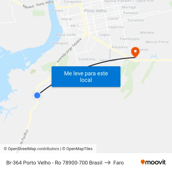 Br-364 Porto Velho - Ro 78900-700 Brasil to Faro map