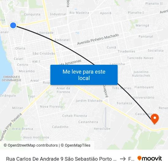 Rua Carlos De Andrade 9 São Sebastião Porto Velho - Ro 76801-672 Brasil to Faro map