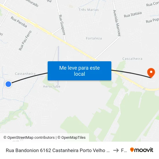 Rua Bandonion 6162 Castanheira Porto Velho - Rondônia 76807 Brasil to Faro map