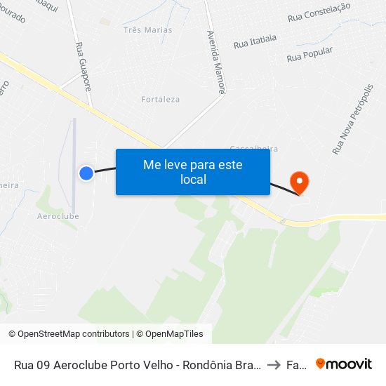 Rua 09 Aeroclube Porto Velho - Rondônia Brasil to Faro map
