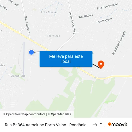 Rua Br 364 Aeroclube Porto Velho - Rondônia 76811 Brasil to Faro map