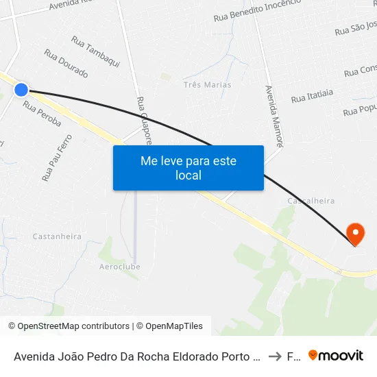 Avenida João Pedro Da Rocha Eldorado Porto Velho - Rondônia Brasil to Faro map