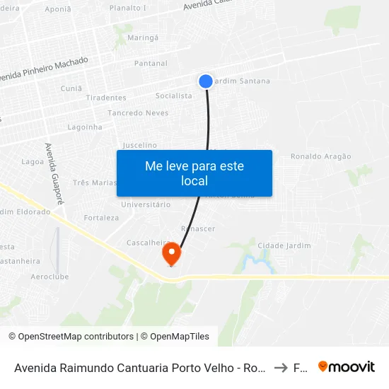 Avenida Raimundo Cantuaria Porto Velho - Rondônia Brasil to Faro map