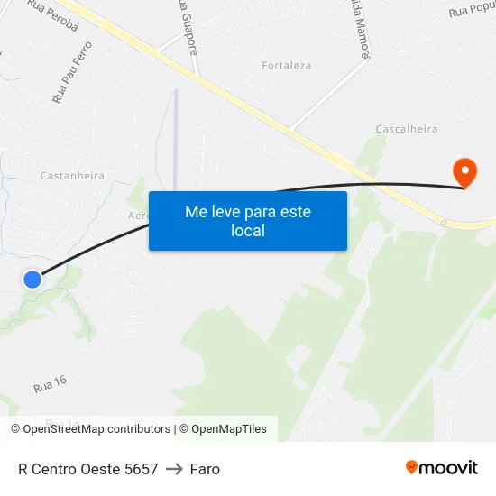 R Centro Oeste 5657 to Faro map
