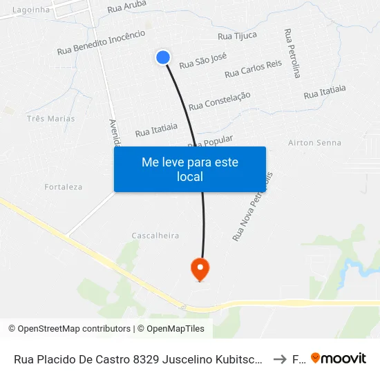 Rua Placido De Castro 8329 Juscelino Kubitschek Porto Velho - Rondônia 76812 Brasil to Faro map