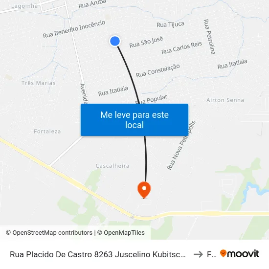 Rua Placido De Castro 8263 Juscelino Kubitschek Porto Velho - Rondônia 76812 Brasil to Faro map