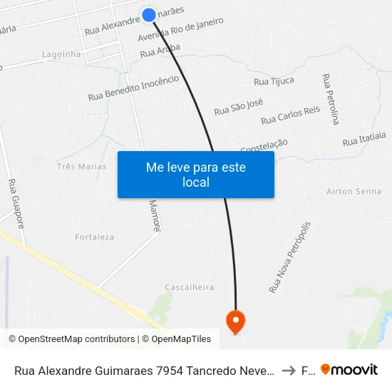 Rua Alexandre Guimaraes 7954 Tancredo Neves Porto Velho - Rondônia 76825 Brasil to Faro map