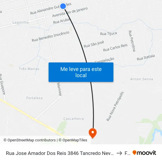Rua Jose Amador Dos Reis 3846 Tancredo Neves Porto Velho - Rondônia 76825 Brasil to Faro map