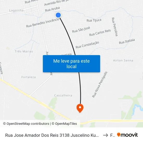 Rua Jose Amador Dos Reis 3138 Juscelino Kubitschek Porto Velho - Rondônia 46829 Brasil to Faro map