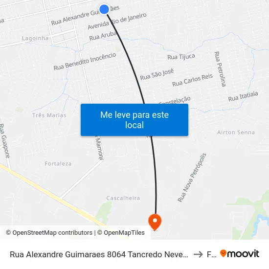 Rua Alexandre Guimaraes 8064 Tancredo Neves Porto Velho - Rondônia 76825 Brasil to Faro map