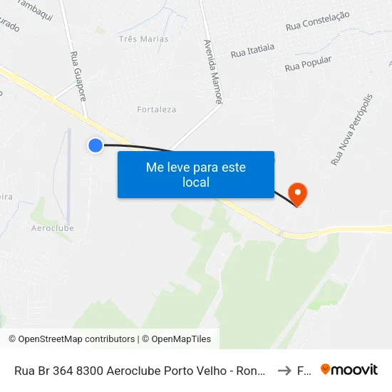 Rua Br 364 8300 Aeroclube Porto Velho - Rondônia 76811 Brasil to Faro map