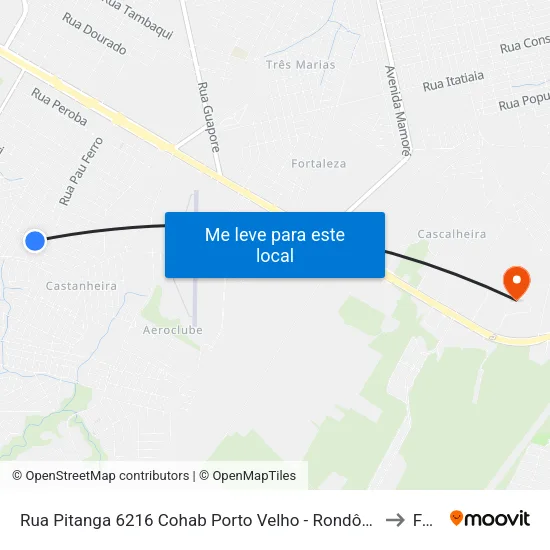 Rua Pitanga 6216 Cohab Porto Velho - Rondônia Brasil to Faro map