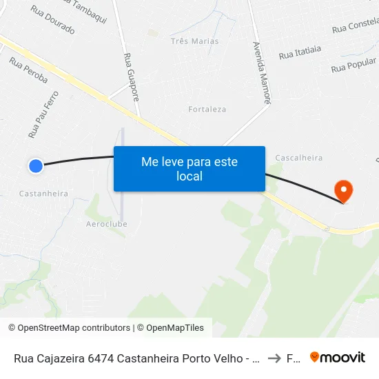 Rua Cajazeira 6474 Castanheira Porto Velho - Rondônia Brasil to Faro map