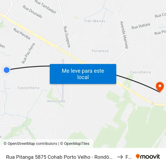 Rua Pitanga 5875 Cohab Porto Velho - Rondônia 78911 Brasil to Faro map