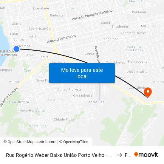 Rua Rogério Weber Baixa União Porto Velho - Rondônia 76081 Brasil to Faro map