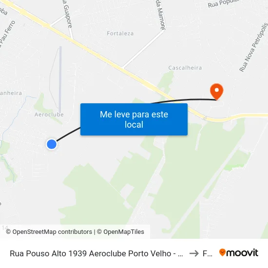Rua Pouso Alto 1939 Aeroclube Porto Velho - Rondônia Brasil to Faro map