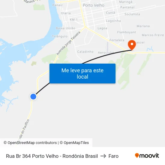 Rua Br 364 Porto Velho - Rondônia Brasil to Faro map