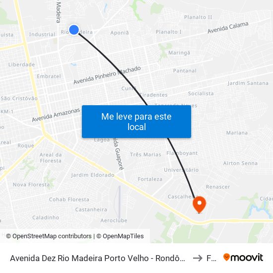 Avenida Dez Rio Madeira Porto Velho - Rondônia 76831 Brasil to Faro map