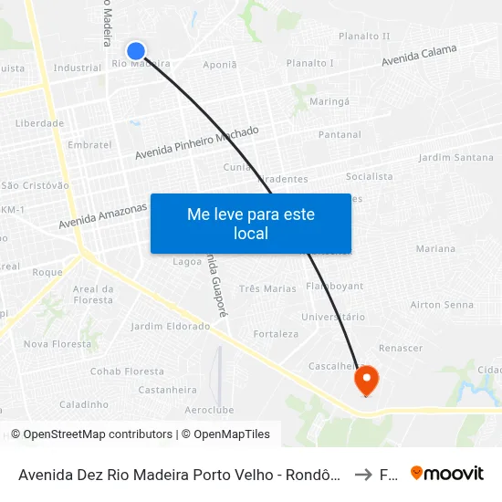 Avenida Dez Rio Madeira Porto Velho - Rondônia 76831 Brasil to Faro map