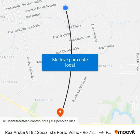 Rua Aruba 9182 Socialista Porto Velho - Ro 78910-521 Brasil to Faro map