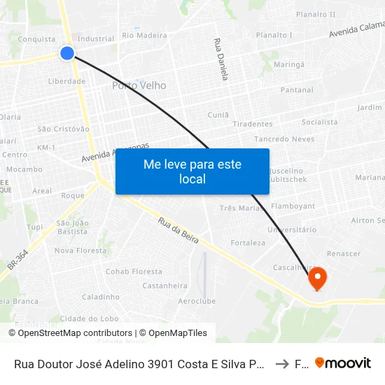 Rua Doutor José Adelino 3901 Costa E Silva Porto Velho - Ro 78903-711 Brasil to Faro map