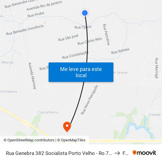 Rua Genebra 382 Socialista Porto Velho - Ro 78910-057 Brasil to Faro map