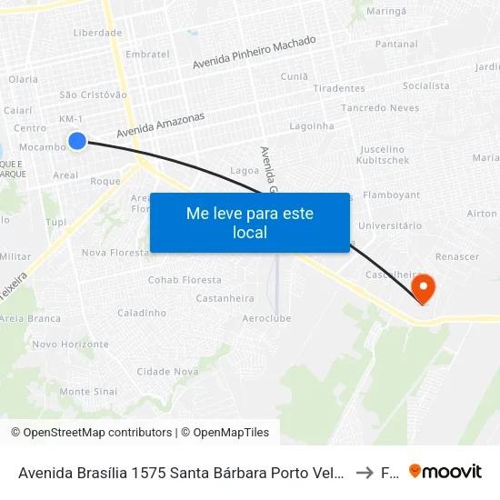 Avenida Brasília 1575 Santa Bárbara Porto Velho - Ro 78916-800 Brasil to Faro map