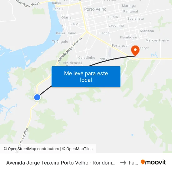 Avenida Jorge Teixeira Porto Velho - Rondônia Brasil to Faro map