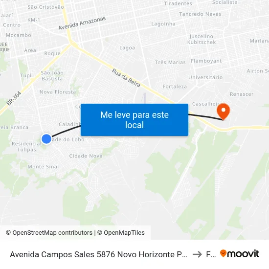 Avenida Campos Sales 5876 Novo Horizonte Porto Velho - Ro 78923-255 Brasil to Faro map