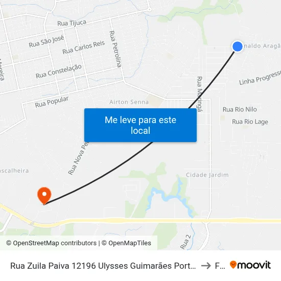 Rua Zuila Paiva 12196 Ulysses Guimarães Porto Velho - Ro 76813-828 Brasil to Faro map