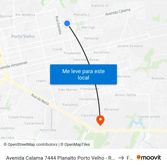 Avenida Calama 7444 Planalto Porto Velho - Ro 78908-010 Brasil to Faro map
