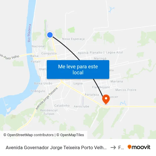 Avenida Governador Jorge Teixeira Porto Velho - Rondônia Brasil to Faro map