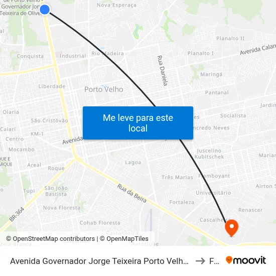 Avenida Governador Jorge Teixeira Porto Velho - Rondônia Brasil to Faro map