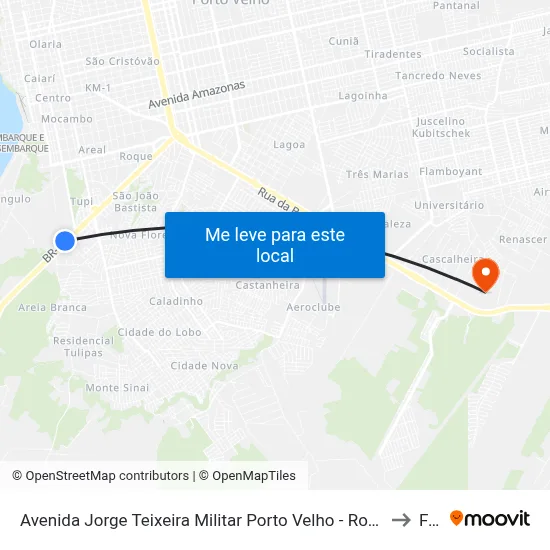 Avenida Jorge Teixeira Militar Porto Velho - Rondônia 76800-000 Brasil to Faro map