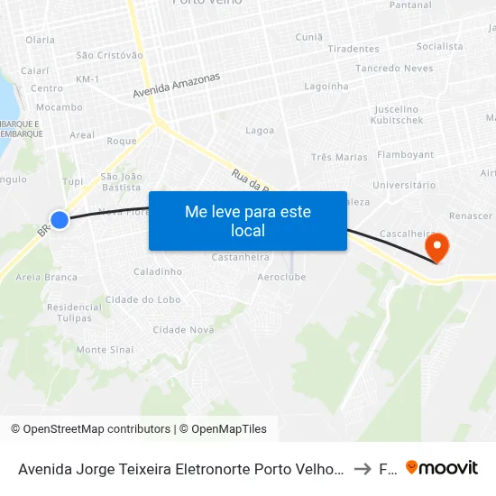 Avenida Jorge Teixeira Eletronorte Porto Velho - Rondônia 76800-000 Brasil to Faro map