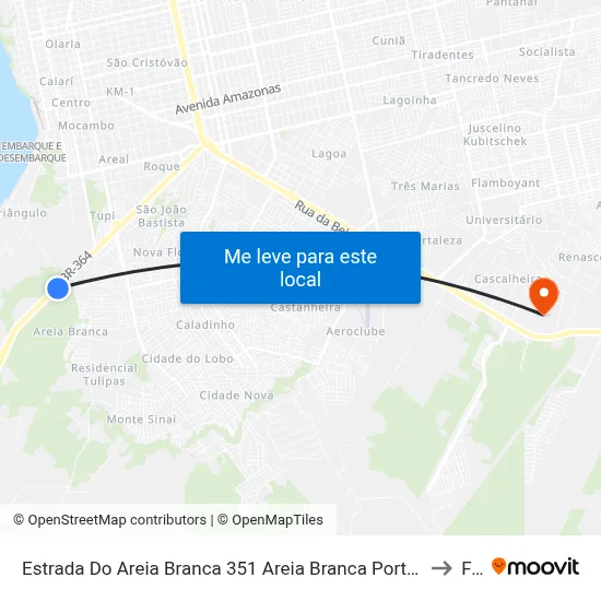 Estrada Do Areia Branca 351 Areia Branca Porto Velho - Rondônia 76800-000 Brasil to Faro map
