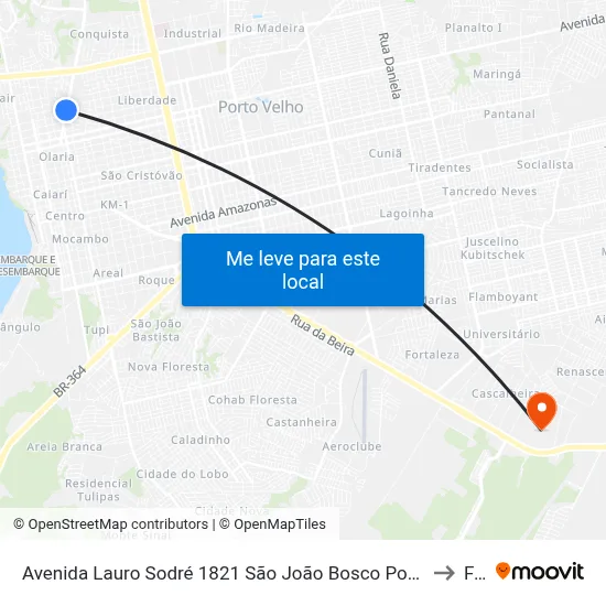 Avenida Lauro Sodré 1821 São João Bosco Porto Velho - Ro 78904-300 Brasil to Faro map