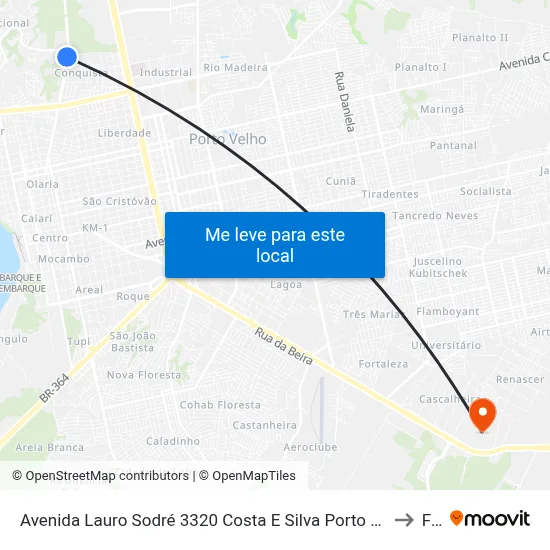 Avenida Lauro Sodré 3320 Costa E Silva Porto Velho - Rondônia 76803-490 Brasil to Faro map