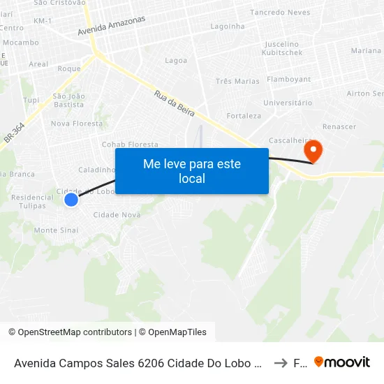 Avenida Campos Sales 6206 Cidade Do Lobo Porto Velho - Rondônia Brasil to Faro map